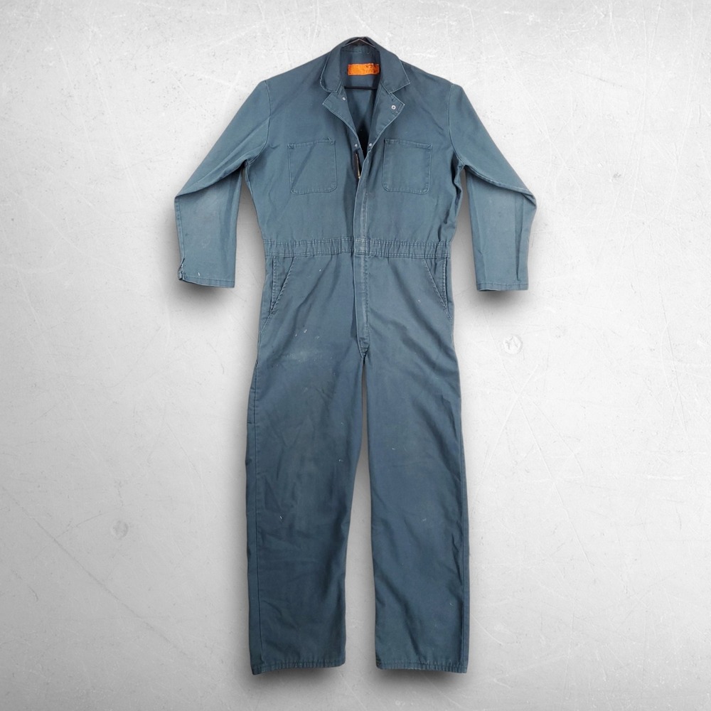 Red Kap Twill Action Back Coverall Jumpsuit Men 46-LN Spruce Green Work Utility